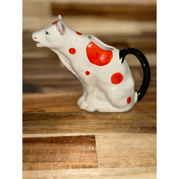 Vintage 1930s Spotted Porcelain Cow Creamer Made in Czech Slovakia - Picture 1 of 11